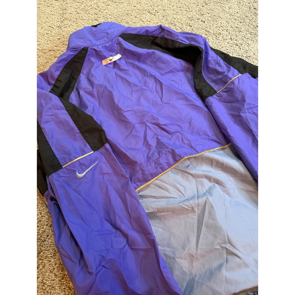 Nike Womens Windbreaker Jacket Purple Light Blue Black Sportswear Zip Up - Picture 4 of 11